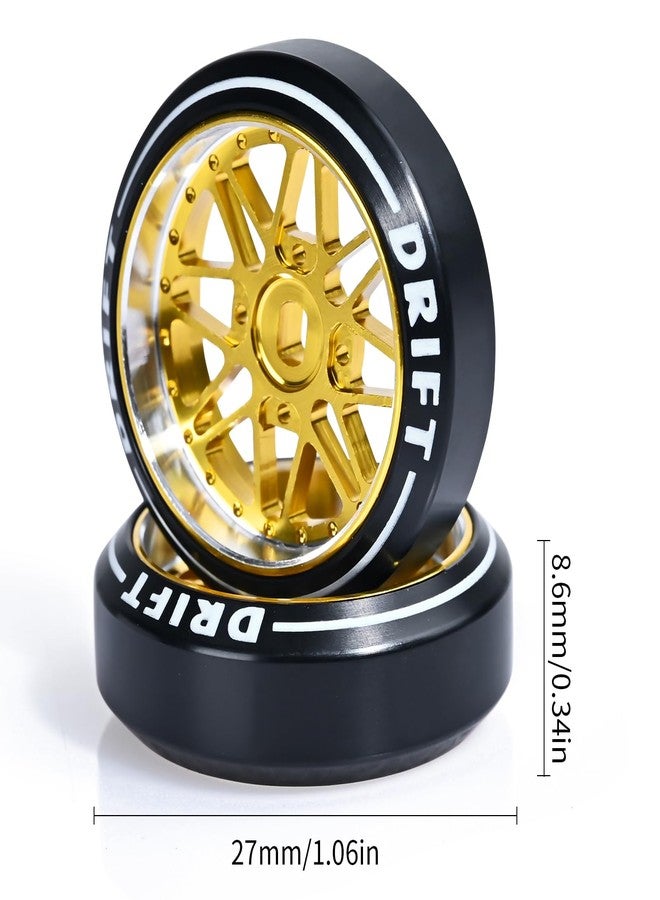 مجموعة عجلات Abendor رباعية الشكل على شكل نجمة لسيارات التحكم عن بعد المخصصة للانجراف، مع إطارات تحمل شعار Wltoys، بمقياس 1/24 و1/28، [2N+2W]، مصنوعة من سبائك الألومنيوم، مع إطارات سيارات التحكم عن بعد المخصصة للانجراف، بمقياس 1/24 و1/28، من طراز Mini-Q HGD1 Wltoys K969 K989 k929 (ذهبي). - Image 5